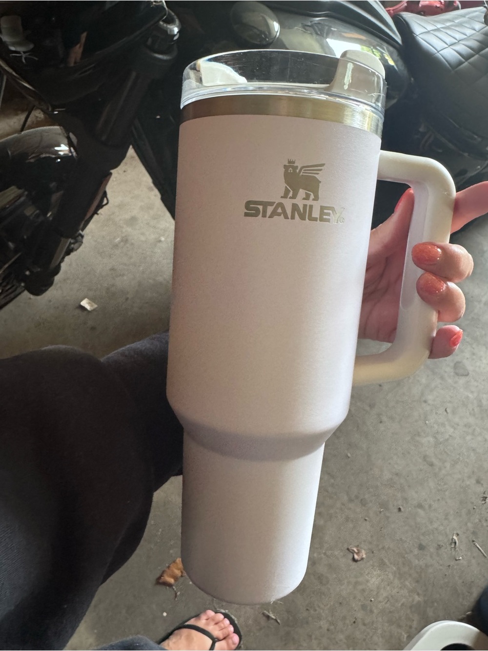 Stanley Light Pink Travel Tumbler with Handle